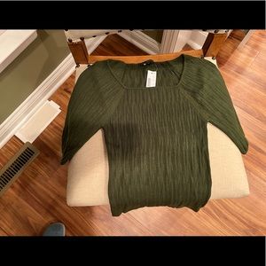 J. Crew Square Neck Blouson Sleeve Sweater Top XS